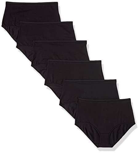 Image of Amazon Essentials Women's Cotton High Waisted Knickers, Pack of 6, Black, 14