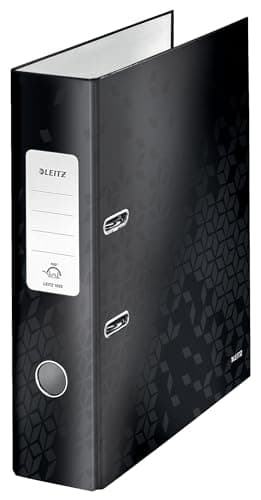 Image of Leitz A4 Lever Arch File, Black, , 80 mm spine width, WOW Range, 10050095, Design may vary