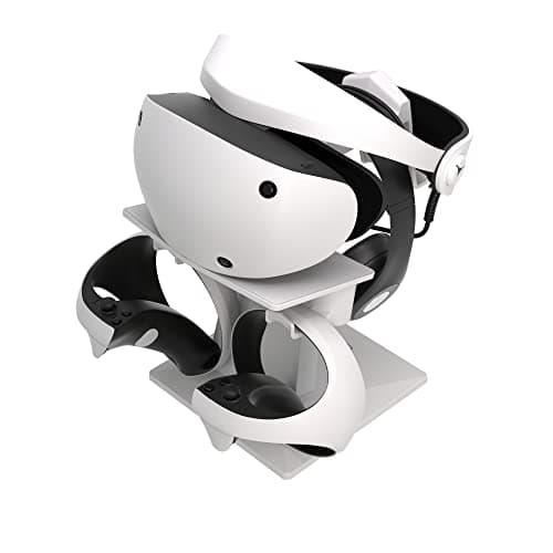 Image of Digicharge VR Headset Stand for PSVR 2 PS VR2 Sony Playstation VR2 /Meta Quest 2/Quest 1/Rift S/Valve Index/HP Reverb G2/PICO 4 VR Display Mount Station for Headset and Touch Controllers
