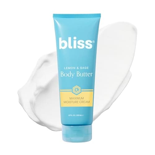 Image of Bliss Lemon and Sage Body Butter - Maximum Moisture Cream - 198 mL - Lotion for Dry Skin - Long-Lasting Moisturizer for Women & Men - Vegan and Cruelty-Free