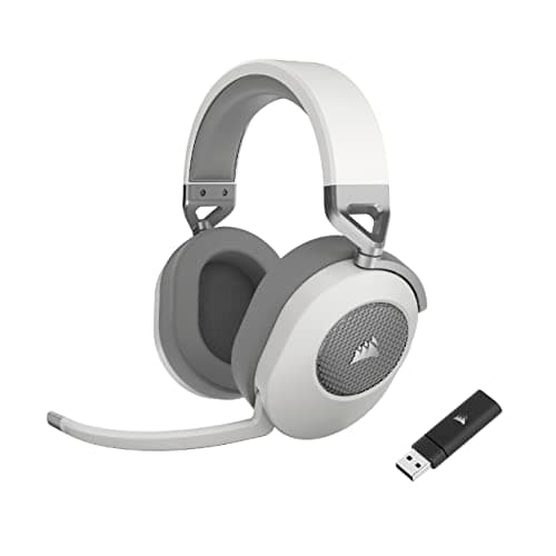Image of Corsair HS65 WIRELESS Multiplatform Gaming Headset with Bluetooth - Dolby Audio 7.1 - Omni-Directional Microphone - iCUE Compatible - PC, Mac, PS5, PS4, Mobile - White