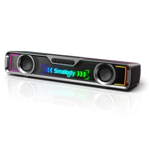 Image of Smalody PC Speakers,Gaming Speaker with Cool LED Lights, USB Soundbar, Bluetooth Speaker,Multimedia Speaker Perfect for PC Games,Desktop,Computer, Laptop