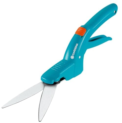 Image of GARDENA Classic Grass Shears: Mechanical straight-ground lawn-edging shears with self-sharpening blades and friction-reducing coating, ergonomically designed shape (8730-30), Multicolor
