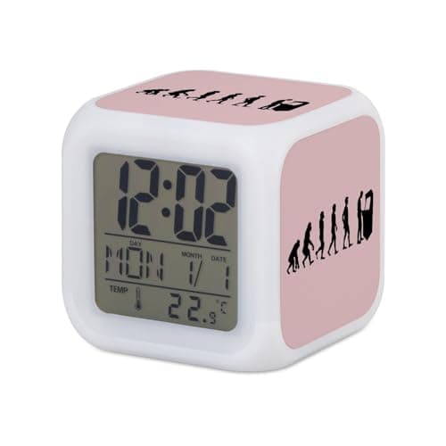 Image of Fabulous Evolution Retro Gaming Arcade Video Games Vintage Light Up Cube Alarm Clock - 8 x 8 x 8 cm - Multi-Coloured LED Lighting