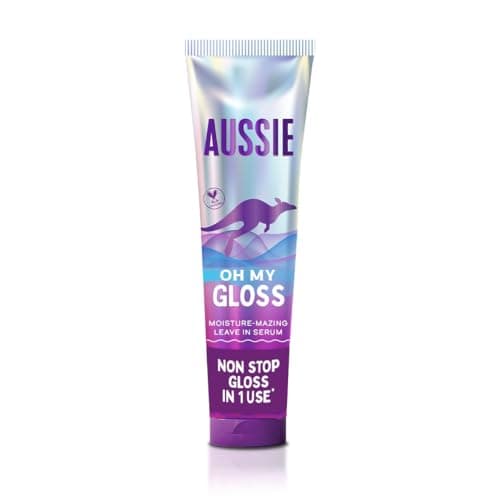 Image of Aussie Oh My Gloss Moisture-Mazing Leave-In Treatment Lightweight Serum 160ml, Moisture & Shine Booster for Dull Hair. With Jojoba, Safflower & Australian Macadamia Nut Oils. Vegan & Cruelty-Free