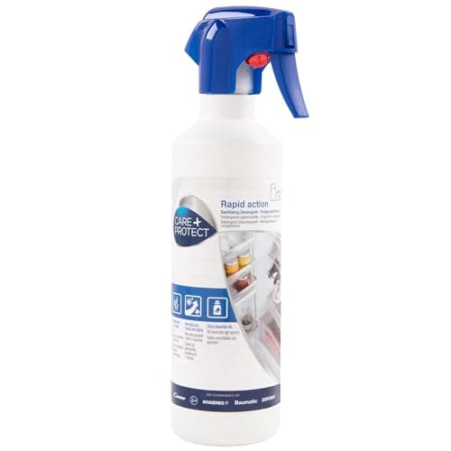 Image of CARE + PROTECT Rapid Action Hygienic Fridge Cleaner, Interior Refrigerator Cleanser & Odour Neutraliser, Removes Stains, Fresh Citrus Scent, 500ml, Blue