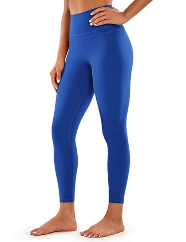 Image of CRZ YOGA Women's Naked Feeling - 25 Inches High Waist Leggings Tight Yoga Pants Workout Gym Leggings Waves Blue 12