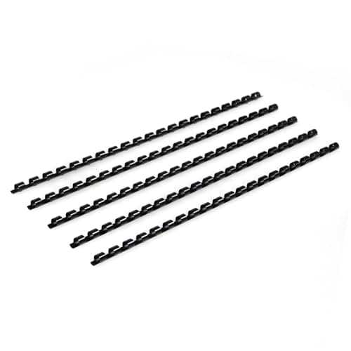 Image of RAYSON Plastic Binding Combs, 21 Ring 20-Sheets (80gsm 20lb) Capacity, 6mm Black A4 Comb Binder Spines, Pack of 100