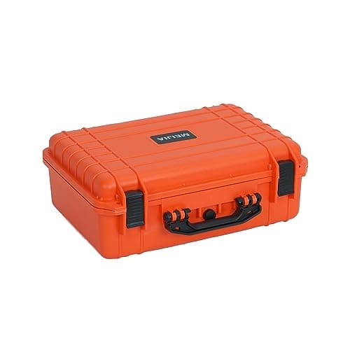 Image of MEIJIA All Weather Portable IP67 Waterproof Protective Case, Hard Camera Case with Customizable Foam, Perfectly Protection of Camera, Drones, Pistols, Equipments, 18.5 x14.06x6.93inches (Orange)