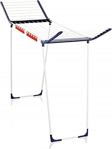 Image of Leifheit Pegasus MAXX Airer Clothes Rack, Clothes Drying Rack with 18 m Drying Space, Drying Rack for Hanging Straight Down, Blue, Strong and Sturdy Clothes Horse