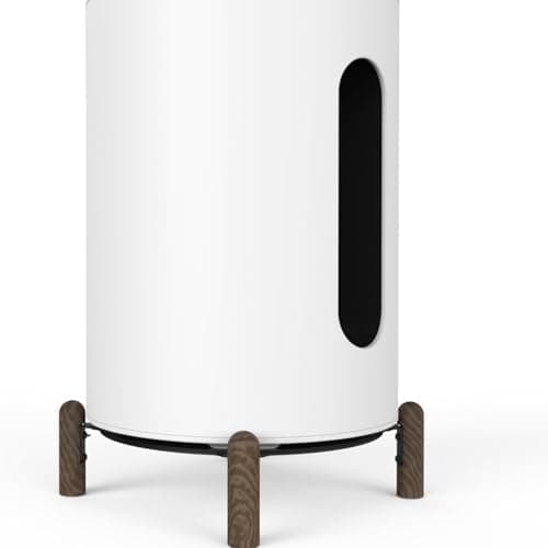 Image of Desk Speaker Stand for Sonos Sub Mini and All Suitable Sized Small Smart Speakers (black walnut legs)