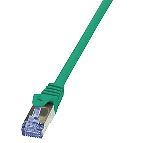 Image of LogiLink CQ3035S Cat.6A 10G S/FTP PIMF PrimeLine Patch Cable, 1 Meter Length, Green, Green, 1 Meter Length