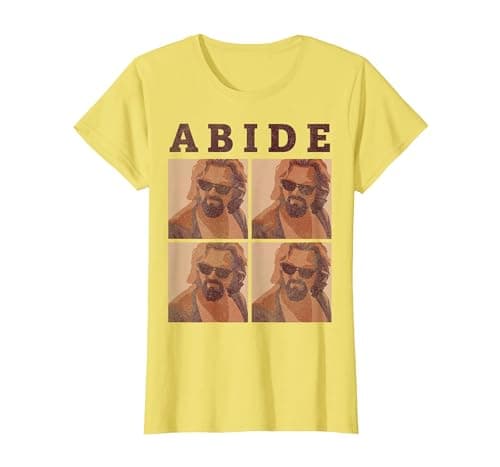 Image of The Big Lebowski Abide Four Box Up T-Shirt, Women, Lemon Yellow, X-Small