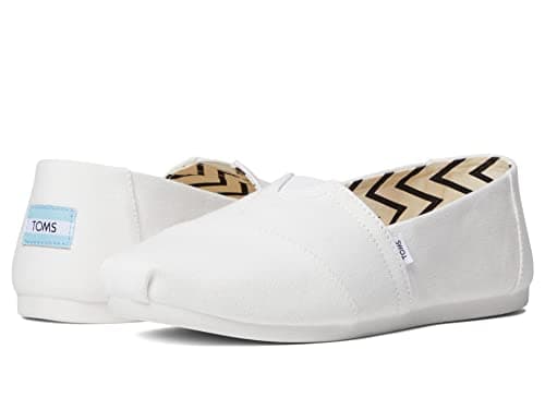 Image of TOMS Womens Recycled Cotton Alpargata Loafer Flat, White, 5.5 UK