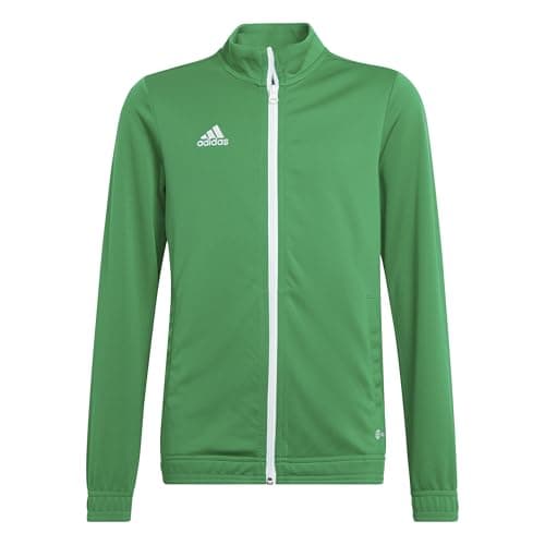 Image of adidas Unisex Kids Entrada 22 Track Jacket, team green/white, 9-10 Years