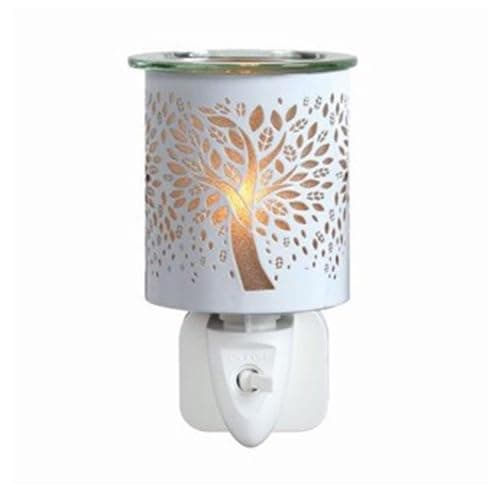 Image of Aroma White & Gold Tree Of Life Plug In Wax Melt Warmer
