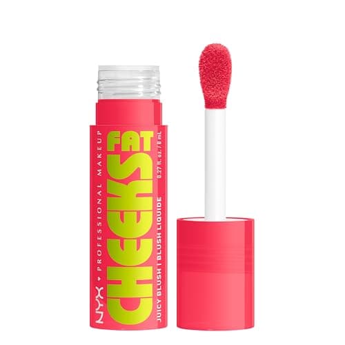 Image of NYX Professional Makeup Fat Cheeks Juicy Blush, Liquid Blush, Up to 12H Wear, Hydrating & Buildable Formula, Vegan & Cruelty-Free, Dewy Finish, Shade: Bouncin Berry, 8ml
