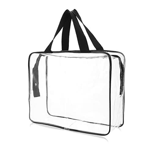 Image of Sibba Clear Tote Bag, Large Waterproof Transparent Cosmetic Bag, Zipper Toiletry Organizer Storage Handbag Travel Accessory