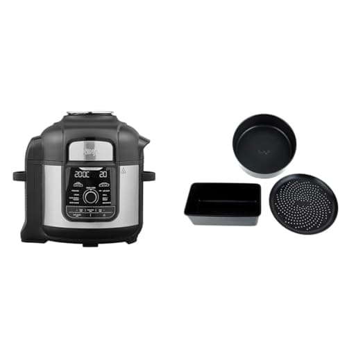 Image of Ninja Foodi MAX Multi-Cooker [OP500UK], 9-in-1, 7.5L, Electric Pressure Cooker and Air Fryer & Non-Stick Loaf Tin, Cake Tin & Crisper Tray Bakeware Set