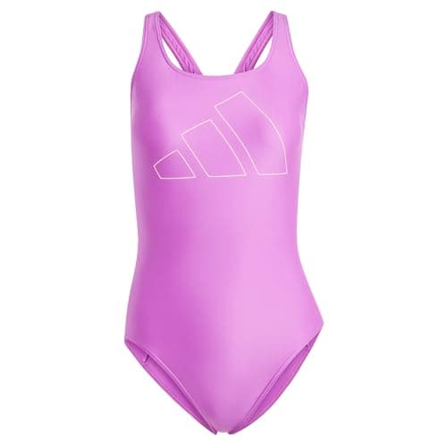 Image of adidas Women's Big Bars Swimsuit, Purple Burst, 36