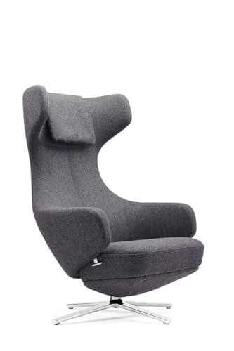 Image of OPO Sofia Executive Chair in Charcoal – Cashmere & Steel, Self-Assembly, 5 Year Mechanical Warranty – Modern Ergonomic Office Chair Charcoal