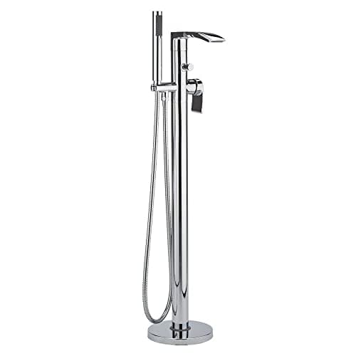 Image of Milano Razor Freestanding Bath Shower Mixer Tap Hand Shower Handset - Chrome