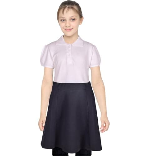 Image of A2Z 4 Kids Girls Plain School Uniform Skater Skirts Knee Length - UF Skirt Black 11-12