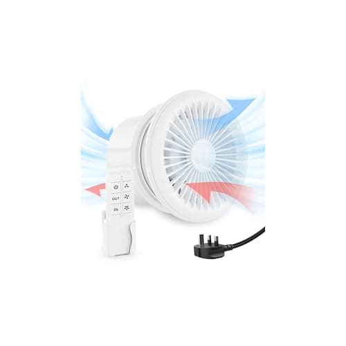 Image of HG Power 100mm Reversible Bathroom Fan with Remote Control, Two-way Exhaust Fan with Mesh Screens, Extractor Fan for Window Wall Ceiling Mount, Garage Basement Shed Use, White