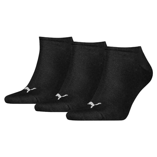Image of Puma 261080001 UK 2.5-5 Unisex Sneaker Socks (3 Pair Pack) Black