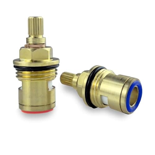 Image of Haiba Replacement Brass Ceramic Disc Tap Valve Insert Gland Cartridge Quarter Turn 1/2" for Bathroom Kitchen Tap (1 Pair Hot & Cold)