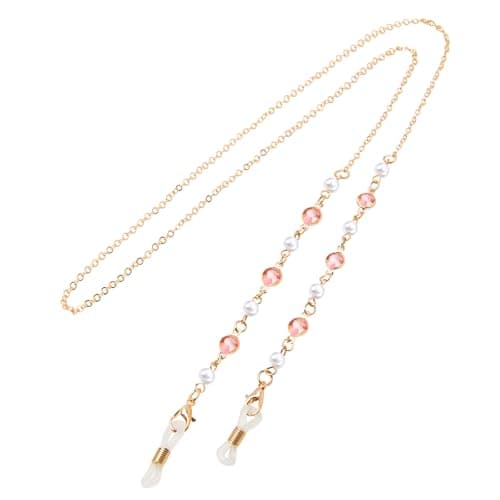 Image of XXXFLOWER Sunglasses Chain Bead Glasses Strap Spectacle Cord Pearl Glasses Chain Eyeglasses Chain with Non-Slip for Reading Glasses Mask Elegant Glasses Lanyard Glasses String Around Neck Women