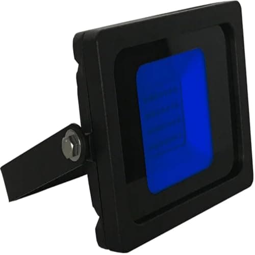 Image of 10W Blue LED Slimline Floodlight, Waterproof Outdoor Light, IP65 Rated Focus Light for Small Patio Areas, Garden Security Lights, Energy-Efficient 80W Equivalent with 120-Degree Beam Angle