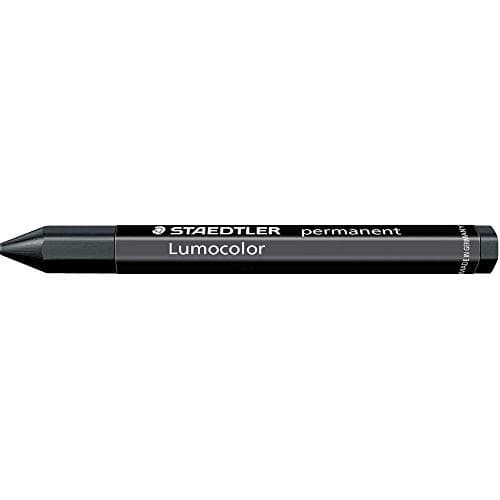 Image of STAEDTLER 236-9 Lumocolor Permanent Omnigraph Smudge-Proof Universal Marking Crayon - Black (Pack of 12)
