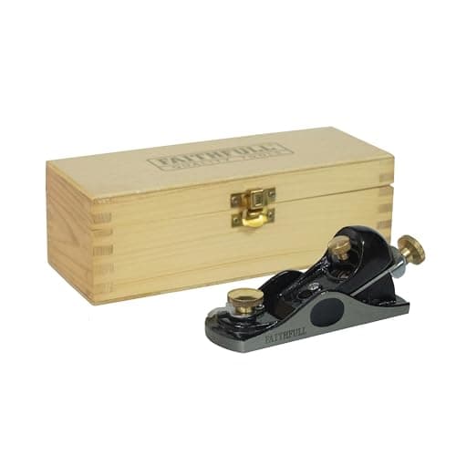 Image of Faithfull No. 9 ½ Block Plane in Wooden Storage Box – Precision Machined Cast Iron Low Angle Hand Plane for End Grain Work & General Purpose Finishing