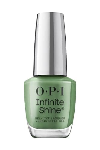 Image of OPI Infinite Shine Nail Polish - Happily Evergreen After - Gel Like & Long Lasting Dark Green Crème Nail Polish - with Pre-Cured Gel Technology & OPI Pro-Wide Brush (15ml)