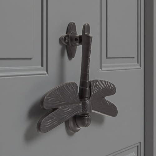 Image of Traditional Black Cast Iron Dragonfly Front Door Knocker AB Hardware