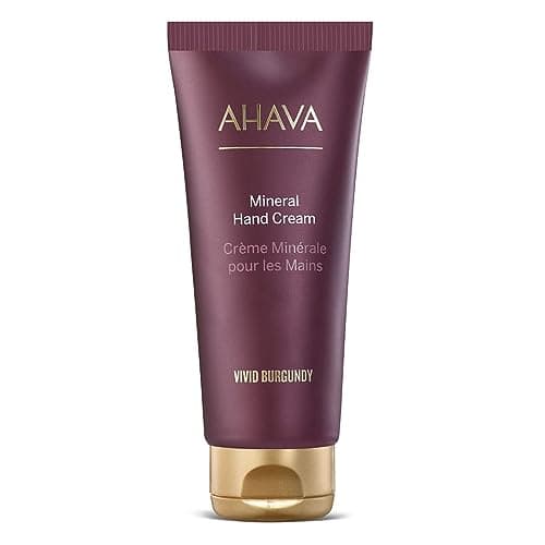 Image of AHAVA Vivid Burgundy Mineral Hand Cream 100ml - Exclusive Blend of Dead Sea Minerals That Hydrate and Soothe Dry Hands Making them Soft and Supple.