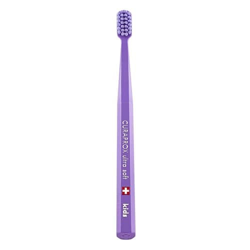 Image of Curaprox CS Kids Toothbrush– for Children Aged 4–12 | Ultra-Soft Gentle Cleaning | 5,500 Curen® filaments | Purple | Single Pack | Made in Switzerland