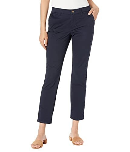 Image of Tommy Hilfiger Women's Hampton Chino Pant-Solid Trouser, Navy, 12