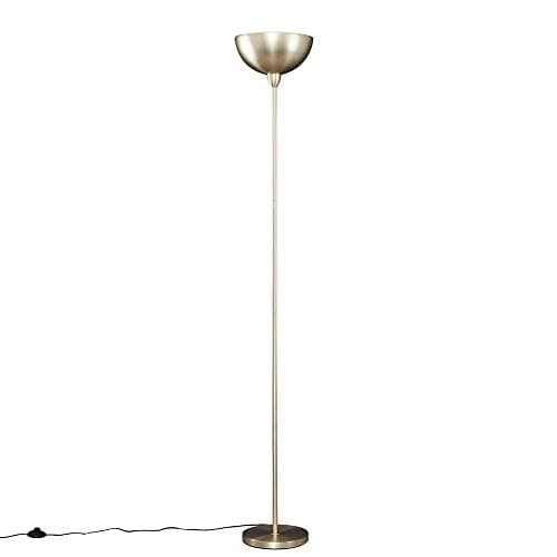 Image of MiniSun | Modern Matt Gold Uplighter Floor Lamp with a Bowl Shaped Shade | Floor Lamps & Torchieres, Home Décor & Improvement Essential | Includes 6W LED Bulb [3000K Warm White]