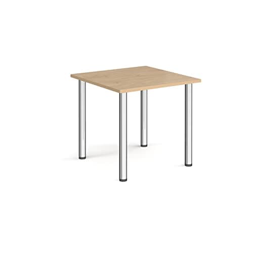Image of Mr Office Rectangular radial leg meeting table - chrome legs, Kendal Oak, 800