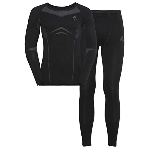 Image of Odlo Fundamentals Performance Warm Men's Functional Underwear Set, black - odlo graphite grey, S