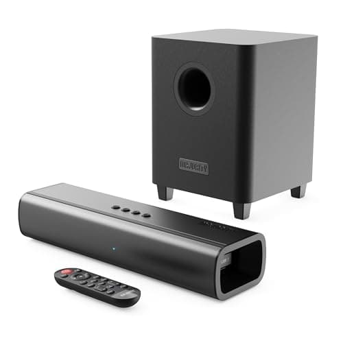 Image of Sound Bar for TV | 2.1 Channel 200W System | Soundbar with Wireless Subwoofer | Bluetooth 5.0, HDMI ARC, Optical, AUX & USB Playback | Remote & Wall Mount Brackets Included | MAJORITY Naga 40 Plus
