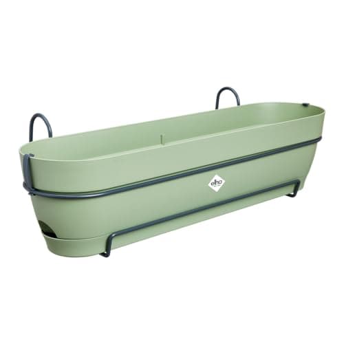Image of elho Vibia Campana Trough Allin1 70 - Planter for Balcony - Ø 70.4 x H 17.7 cm - Green/Pistachio Green