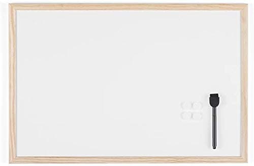Image of KAV Magnetic Whiteboard - to-Do List whiteboard with Wooden Frame - Dry Wipe Board for Office, Restaurant, School and Home - Wall Mount Notice Board with Markers, Eraser, and Magnets (400x600 mm)