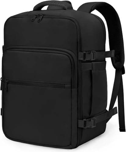 Image of ETRONIK for Easyjet 45x36x20 Cabin Bag Underseat, Large Travel Backpack Womens with TSA Approved, Hand Luggage Carry on Bag with 17 inch Laptop, Rucksack for Travelling Flight Work Overnight, Black