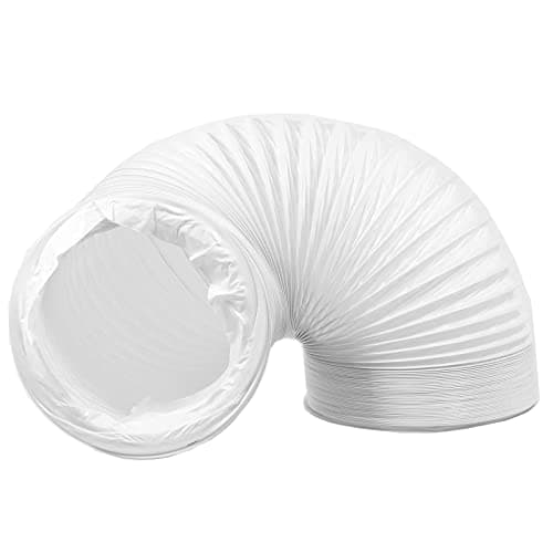 Image of Spares2go PVC Flexible Vent Pipe Duct Hose compatible with Black & Decker Air Conditioning Conditioner (6" x 3 Metres, White)