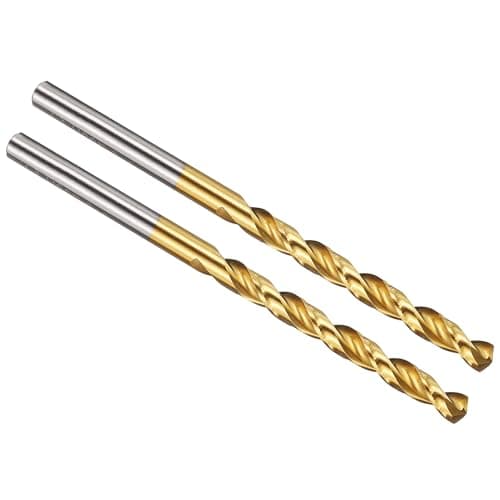 Image of PATIKIL 4mm Drill Bit, M42 8% Cobalt High-Speed Steel Jobber Straight Shank 135° Titanium Nitride (TiN) Coated for Hard Metal Stainless Steel - 2 Pack