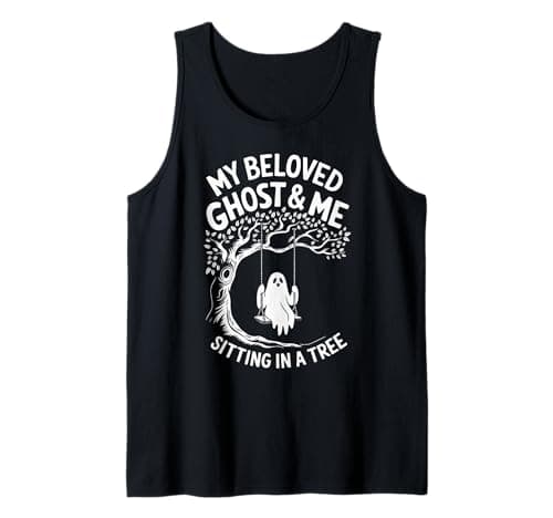 Image of My Beloved Ghost and Me Sitting In A Tree Halloween Ghost Tank Top