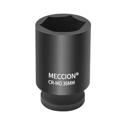 Image of Meccion 3/4 Inch Drive Impact Socket 36mm Heavy Duty Cr-Mo 6 Point Deep Socket, 80mm Length